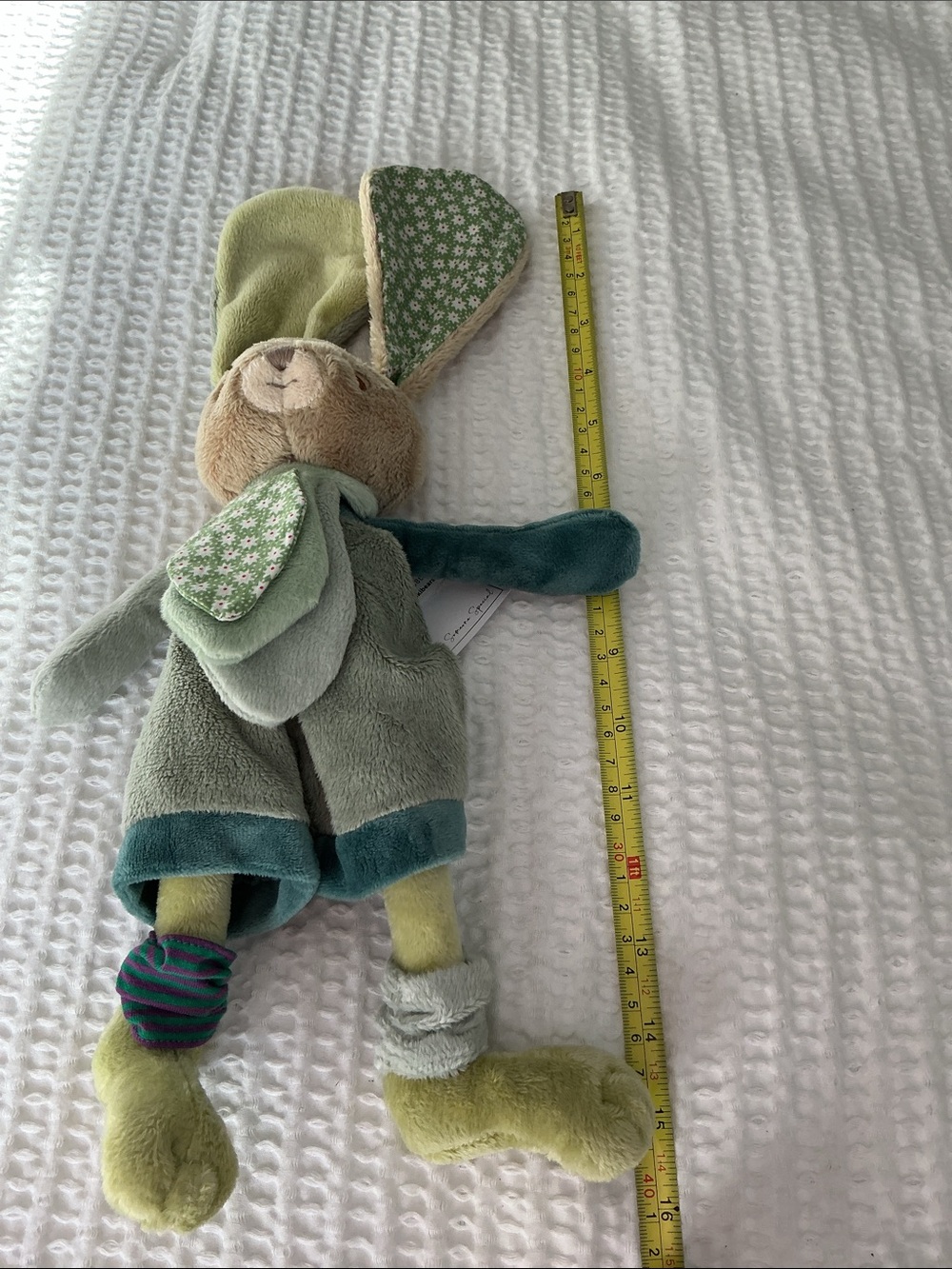 Bukowski Design "Nature Collection" Jellycat Bunny Lovey with Floral-Ear Accent